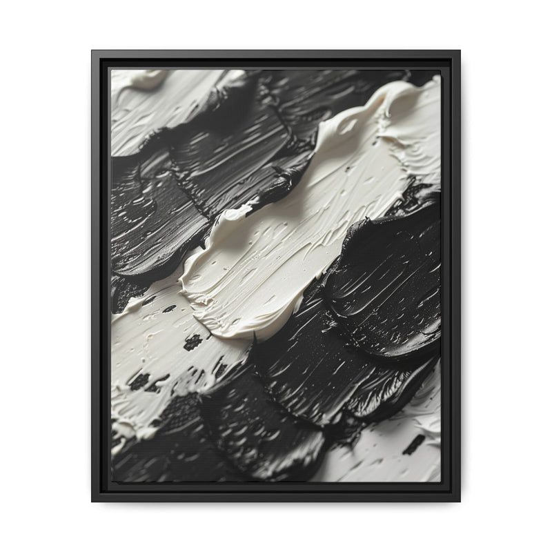 Spiral Elegance: Black & White Brushstroke Art Print