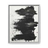 Dynamic Abstract Art - Bold Black & White Brush Strokes Print