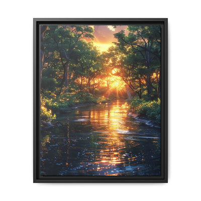 Enchanted Forest Golden Hour - Serene Landscape Art Print