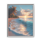 Tropical Golden Hour Serenity - Aerial Beach Canvas Art