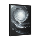 Monochrome Yin-Yang Impasto Swirl Art Print - Modern Elegance