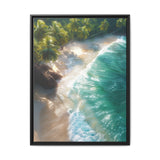 Tropical Serenity: Golden Hour Aerial Beach - Museum Grade Print