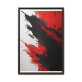 Abstract Energy: Vivid Red & Black Brushstrokes on White - 8K Art Print