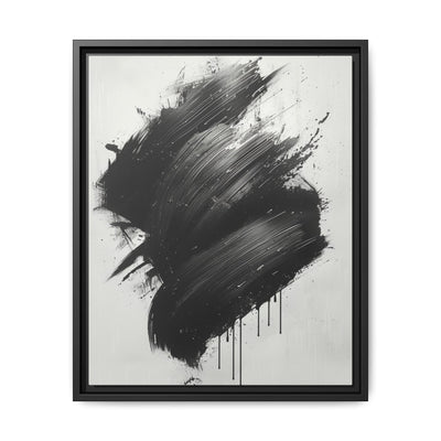 Abstract Elegance: Bold Black & White Brush Stroke Art Print
