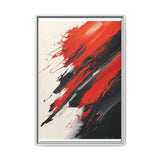 Red & Black Chaos - Expressive Abstract Art Print, 8K Detail