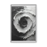 Monochrome Yin-Yang Impasto Swirl Art Print - Museum Grade