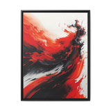 Abstract Energy: Vivid Red & Black Brushstroke Art Print, 8K
