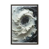 Monochrome Yin-Yang Abstract Impasto Art Print - Museum Grade