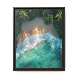 Tropical Serenity: Golden Hour Beach Aerial View - Fine Art Print