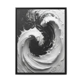 Monochrome Yin-Yang Swirl - Modern Art Impasto Print
