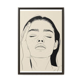 Japandi-Inspired Monochrome Line Art Portrait - Fine Art Print