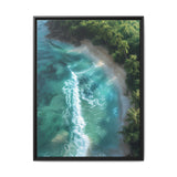 Golden Hour Tropical Haven: Aerial Beach Art Print