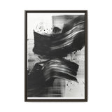 Abstract Elegance: Dynamic Black & White Brush Stroke Canvas Art