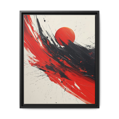 Abstract Energy - Vivid Red & Black Brushstroke Art Print, 8K