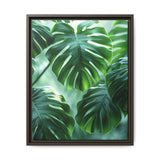 Floating Monstera Leaves Art Print - Ethereal Nature Elegance
