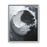 Monochrome Yin-Yang Impasto Swirl - High-Contrast Fine Art Print