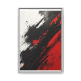 Abstract Energy - Vivid Red & Black Brushstroke Art Print, 8K HD