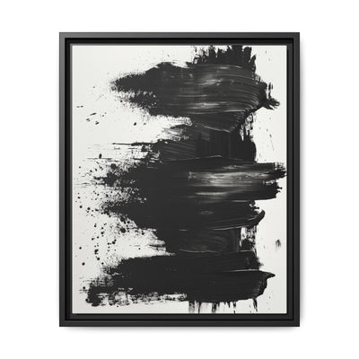 Dynamic Abstract Art - Bold Black & White Brush Strokes Print
