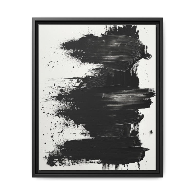 Dynamic Abstract Art - Bold Black & White Brush Strokes Print
