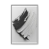 Monochromatic Elegance: Abstract Swirls Brushwork Art Print