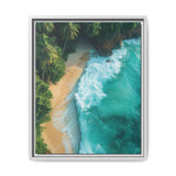 Tropical Bliss: Golden Hour Aerial Beach Vista - Museum Print