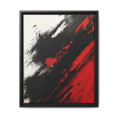 Abstract Energy - Vivid Red & Black Brushstroke Art Print, 8K HD