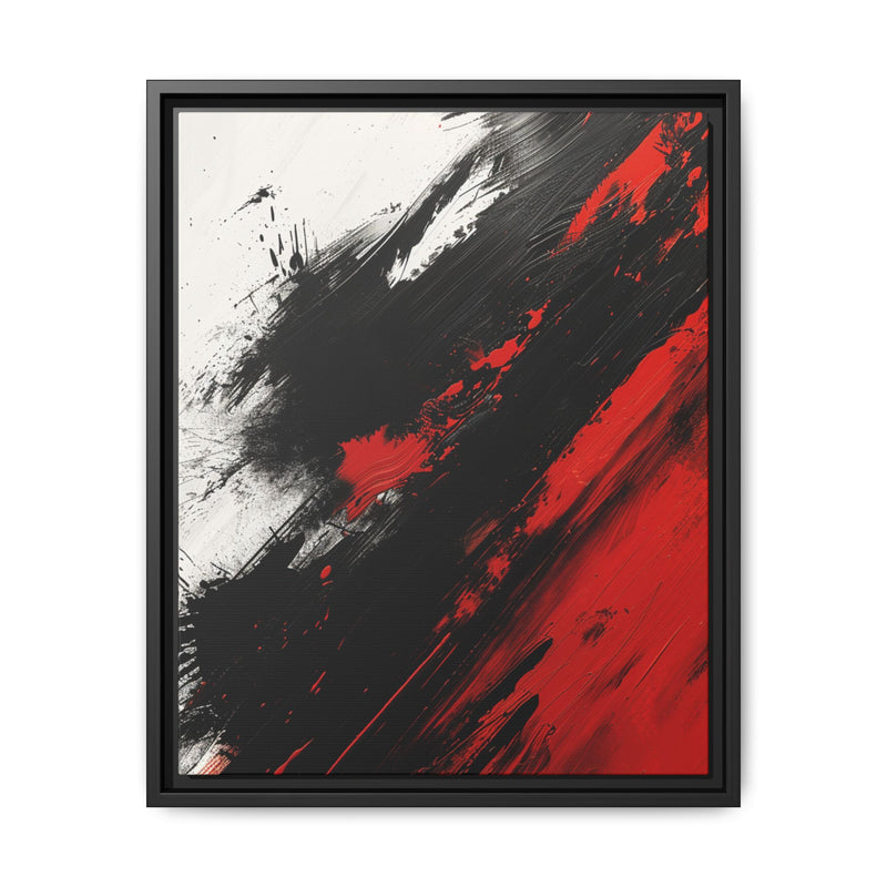 Abstract Energy - Vivid Red & Black Brushstroke Art Print, 8K HD