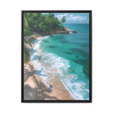 Tropical Serenity: Golden Hour Aerial Beach View - Fine Art Print