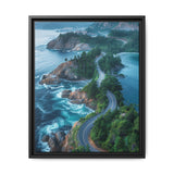 Coastal Serenity: Aerial BC Highway Canvas Art Print