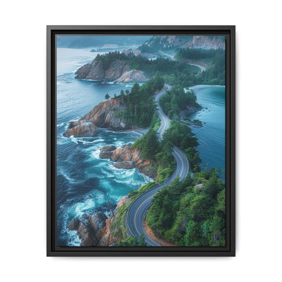 Coastal Serenity: Aerial BC Highway Canvas Art Print