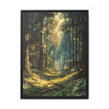 Enchanted Forest Canopy: Sunlight & Mist Watercolor Art Print