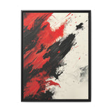 Vivid Red & Black Abstract Chaos - Modern Art Print 8K