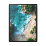 Golden Hour Tropical Beach Aerial View - Vibrant 4K Wall Art