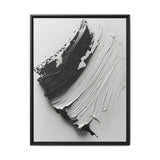 Monochromatic Elegance: Abstract Swirls Brushwork Art Print