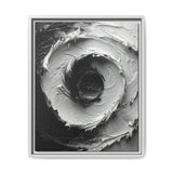 Monochrome Yin-Yang Impasto Swirl Art Print - Museum Grade
