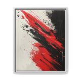 Vivid Red & Black Abstract Art Print - Modern Brushstroke Chaos, 8K