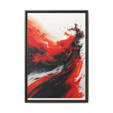 Abstract Energy: Vivid Red & Black Brushstroke Art Print, 8K