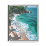 Tropical Serenity: Golden Hour Aerial Beach View - Fine Art Print
