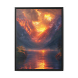 Golden Hour Serenity: Majestic Mountain & Lake Art Print