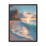 Tropical Golden Hour Serenity - Aerial Beach Canvas Art
