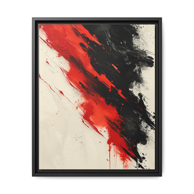 Abstract Energy: Red and Black Dynamic Brushstroke Art Print