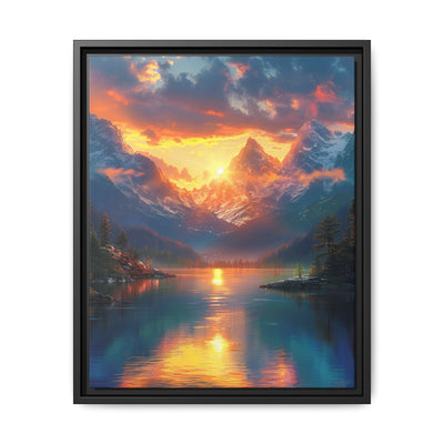Golden Hour Serenity: Mountain Lake Landscape Fine Art Print