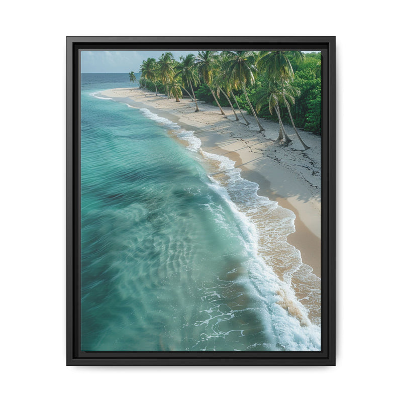 Golden Hour Serenity: Vibrant Tropical Beach Aerial View Print