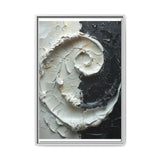 Modern Yin-Yang Impasto Swirl Art - High Contrast Monochrome Print