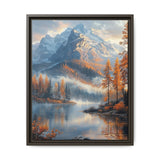 Golden Hour Tranquility: Serene Mountain Lake Art Print