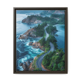 Coastal Serenity: Aerial BC Highway Canvas Art Print