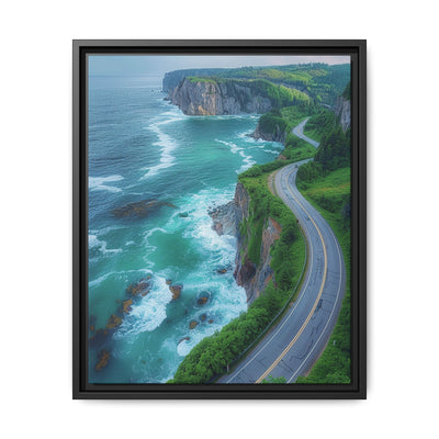 Coastal Serenity: Bird's-Eye View of BC Highway - Fine Art Print