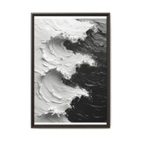 Monochrome Yin-Yang Impasto Art Print - Dramatic Modern Aesthetic