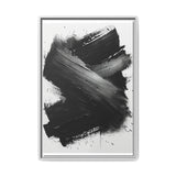 Abstract Elegance: Bold Brush Stroke Dynamic Black & White Art Print