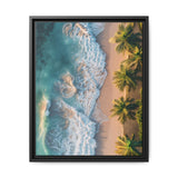 Golden Hour Oasis: Vibrant Tropical Beach Aerial View Print